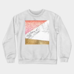 Arty rose gold glitter marble Crewneck Sweatshirt